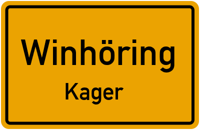 Ortsschild Winhöring Kager