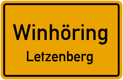 Ortsschild Winhöring Letzenberg