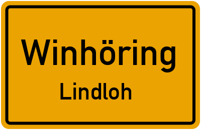 Ortsschild Winhöring Lindloh