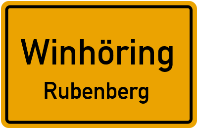 Ortsschild Winhöring Rubenberg
