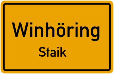 Ortsschild Winhöring Staik