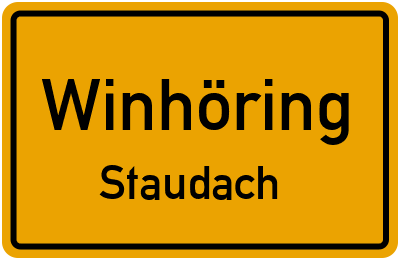 Ortsschild Winhöring Staudach