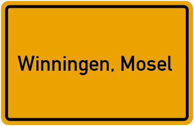 Ortsschild von Gemeinde Winningen, Mosel in Rheinland-Pfalz