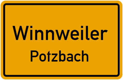 Ortsschild Winnweiler Potzbach