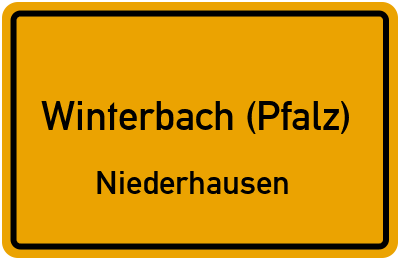 Straßenverzeichnis Winterbach (Pfalz) Niederhausen