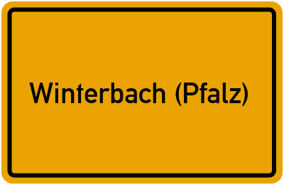 Ortsschild von Gemeinde Winterbach (Pfalz) in Rheinland-Pfalz