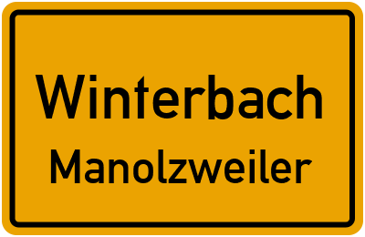 Ortsschild Winterbach Manolzweiler