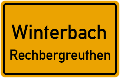 Ortsschild Winterbach Rechbergreuthen