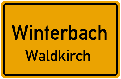 Ortsschild Winterbach Waldkirch
