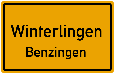 Ortsschild Winterlingen Benzingen