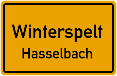 Ortsschild Winterspelt Hasselbach