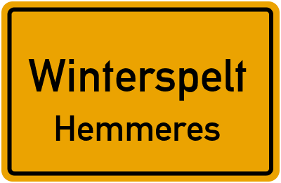 Ortsschild Winterspelt Hemmeres
