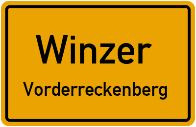 Ortsschild Winzer Vorderreckenberg