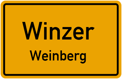 Ortsschild Winzer Weinberg