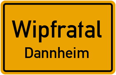 Straßenverzeichnis Wipfratal Dannheim