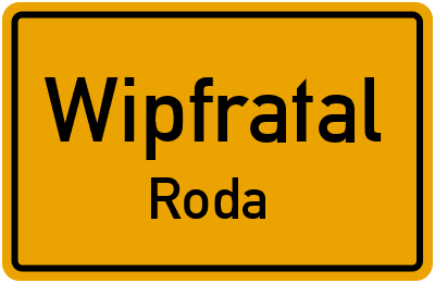 Straßenverzeichnis Wipfratal Roda