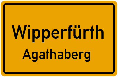 Ortsschild Wipperfürth Agathaberg