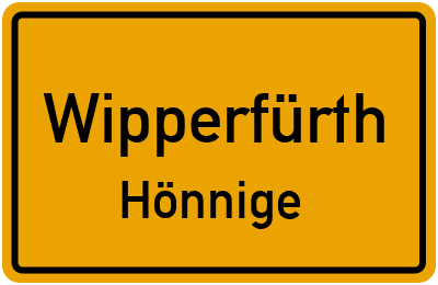 Straßenverzeichnis Wipperfürth Hönnige