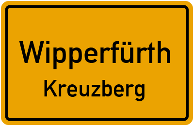 Ortsschild Wipperfürth Kreuzberg