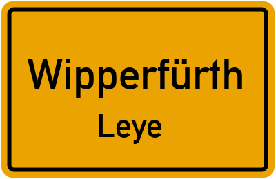 Straßenverzeichnis Wipperfürth Leye