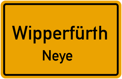 Ortsschild Wipperfürth Neye