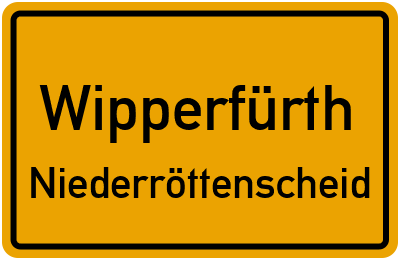 Straßenverzeichnis Wipperfürth Niederröttenscheid