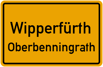 Straßenverzeichnis Wipperfürth Oberbenningrath