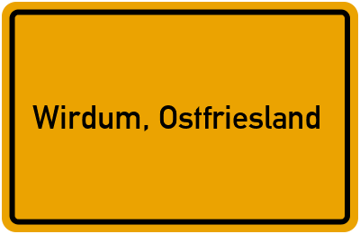Ortsschild von Gemeinde Wirdum, Ostfriesland in Niedersachsen