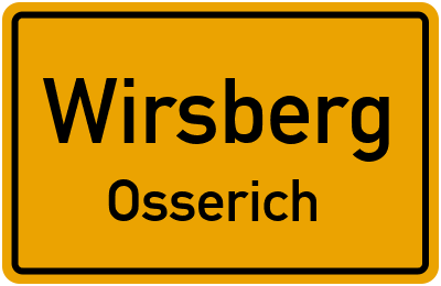 Straßenverzeichnis Wirsberg Osserich