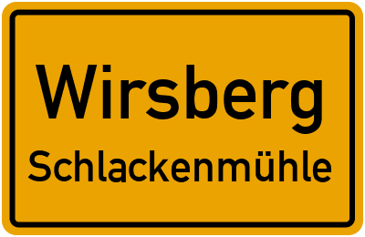 Straßenverzeichnis Wirsberg Schlackenmühle