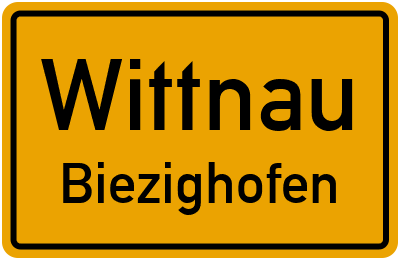 Straßenverzeichnis Wittnau Biezighofen