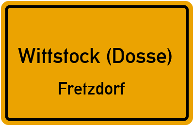 Straßenverzeichnis Wittstock (Dosse) Fretzdorf