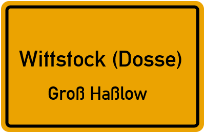 Straßenverzeichnis Wittstock (Dosse) Groß Haßlow