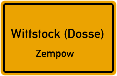 Straßenverzeichnis Wittstock (Dosse) Zempow