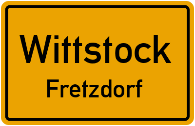 Straßenverzeichnis Wittstock Fretzdorf