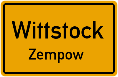 Straßenverzeichnis Wittstock Zempow
