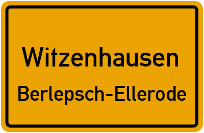 Ortsschild Witzenhausen Berlepsch-Ellerode