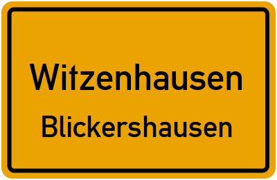 Straßenverzeichnis Witzenhausen Blickershausen