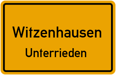 Ortsschild Witzenhausen Unterrieden