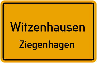 Straßenverzeichnis Witzenhausen Ziegenhagen