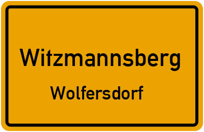 Straßenverzeichnis Witzmannsberg Wolfersdorf