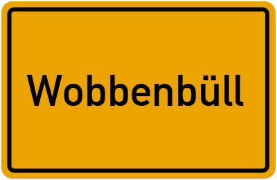Ortsschild von Gemeinde Wobbenbüll in Schleswig-Holstein