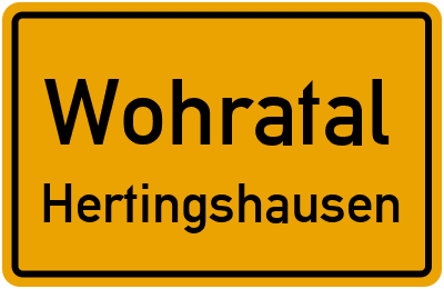 Ortsschild Wohratal Hertingshausen