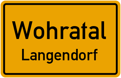 Ortsschild Wohratal Langendorf