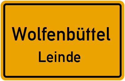 Ortsschild Wolfenbüttel Leinde