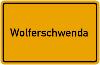 Ortsschild von Gemeinde Wolferschwenda in Thüringen