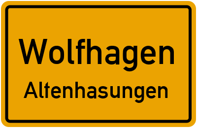 Ortsschild Wolfhagen Altenhasungen