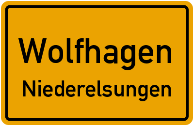 Ortsschild Wolfhagen Niederelsungen