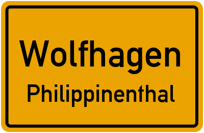 Ortsschild Wolfhagen Philippinenthal