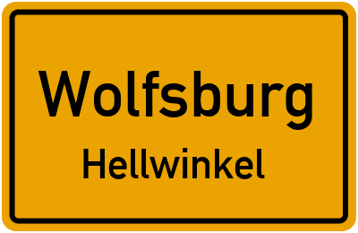 Ortsschild Wolfsburg Hellwinkel